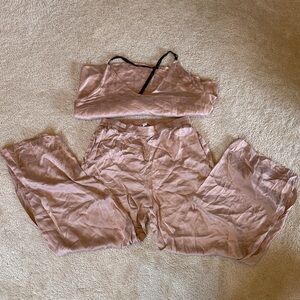 Lunya Blush Pink/beige Sleepwear Set